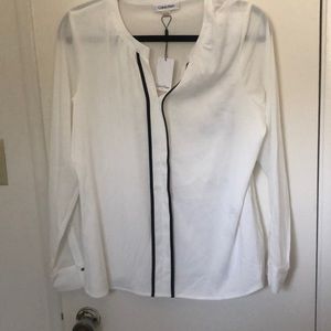 calvin klein long sleeve blouse